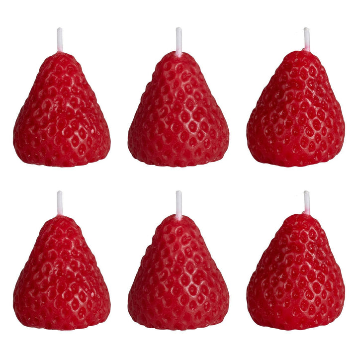 Red Strawberry Cake Candles x 6 Birthday Candles Red Strawberry Cake Candles x 6