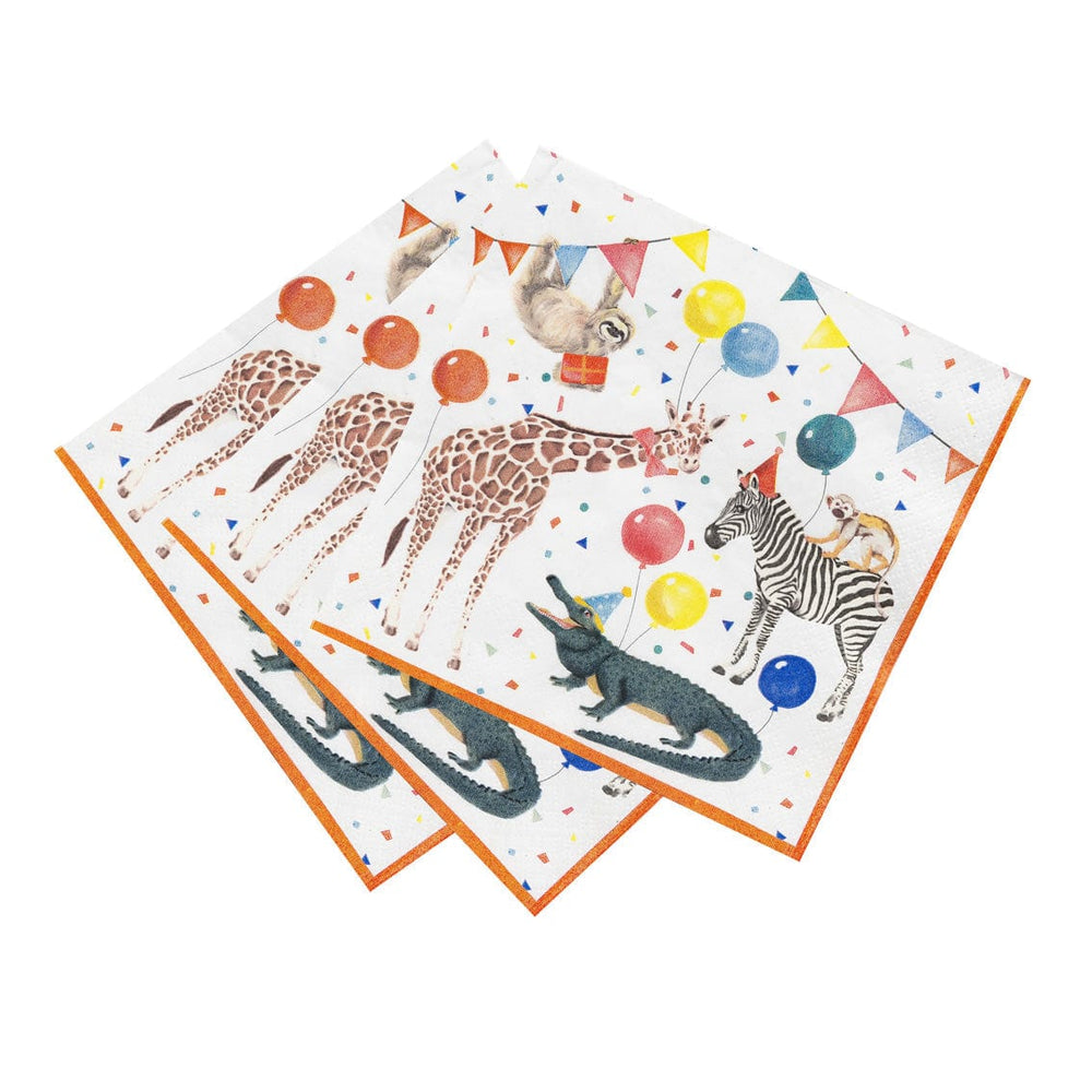 Safari Party Animal Recycled Paper Napkins - 20 Pack - Safari Birthday Party Supplies party napkins Safari Party Animal Paper Table Cover