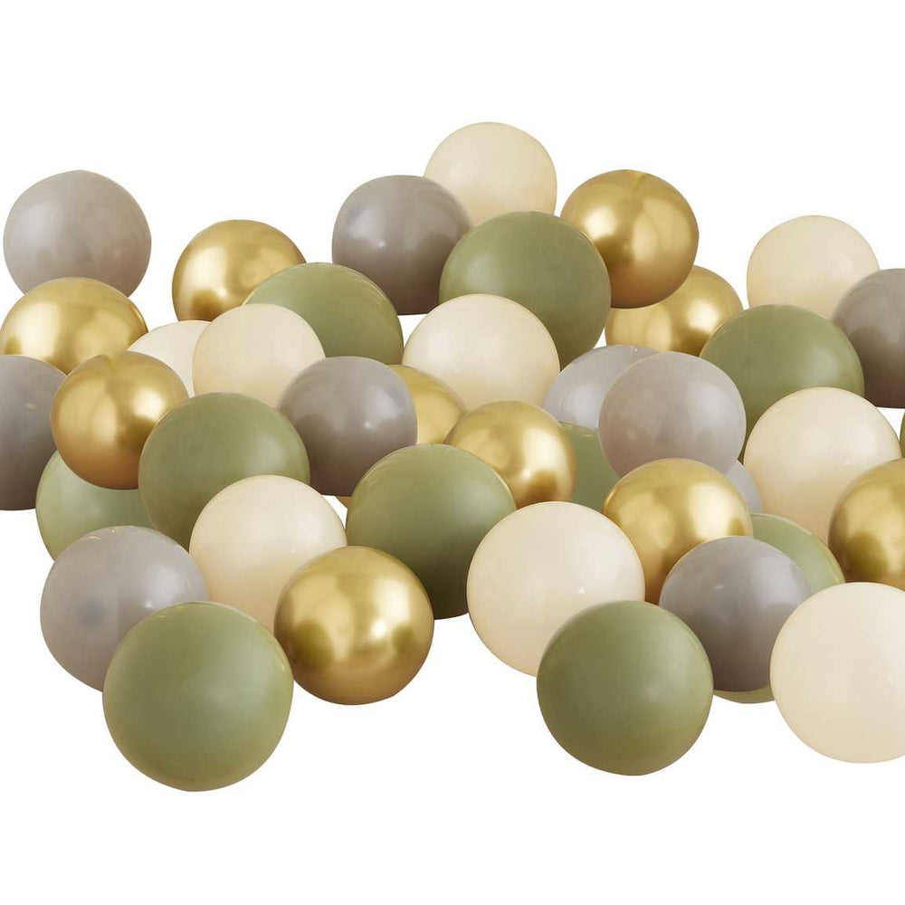 Balloons Sage Green, Gold and White Balloon Mosaic Balloon Pack