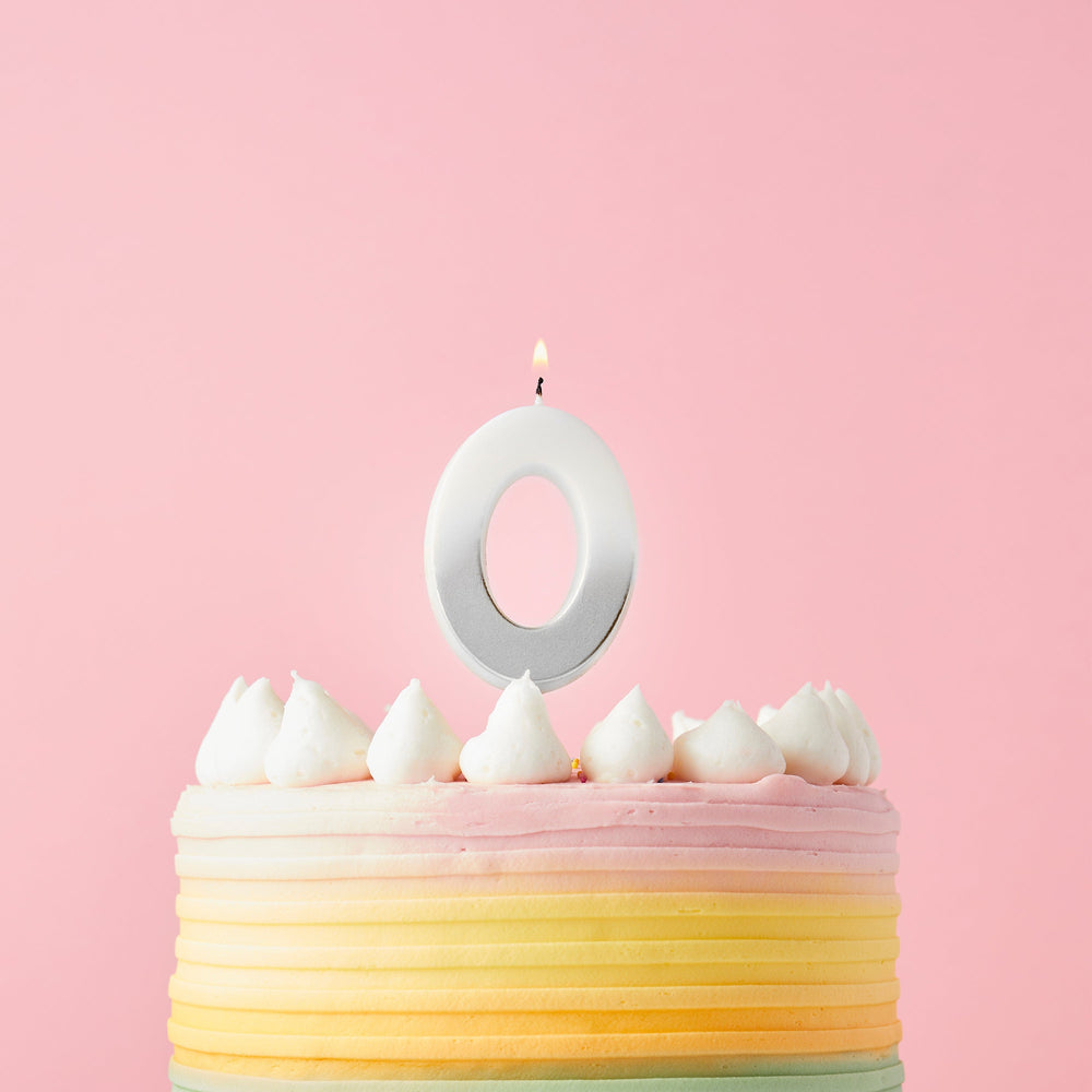 Silver Ombre Number Cake Candles (0-9) - Birthday Cake Candles Birthday Candles Silver Ombre Number Cake Candles (0-9) 0