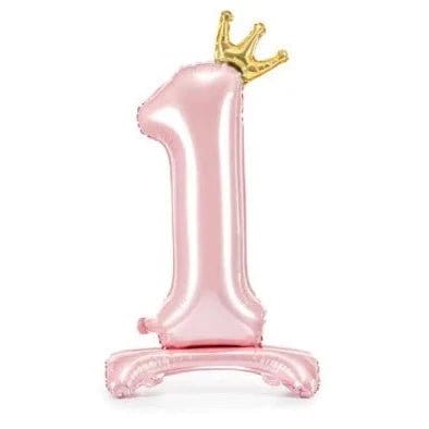 Standing Number 1 Foil Balloon Light Pink Little Big Party Co