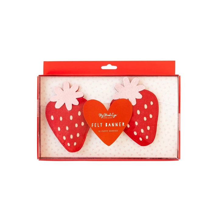 Strawberry Felt Party Banner - My Mind's Eye Banners Strawberry Felt Party Banner