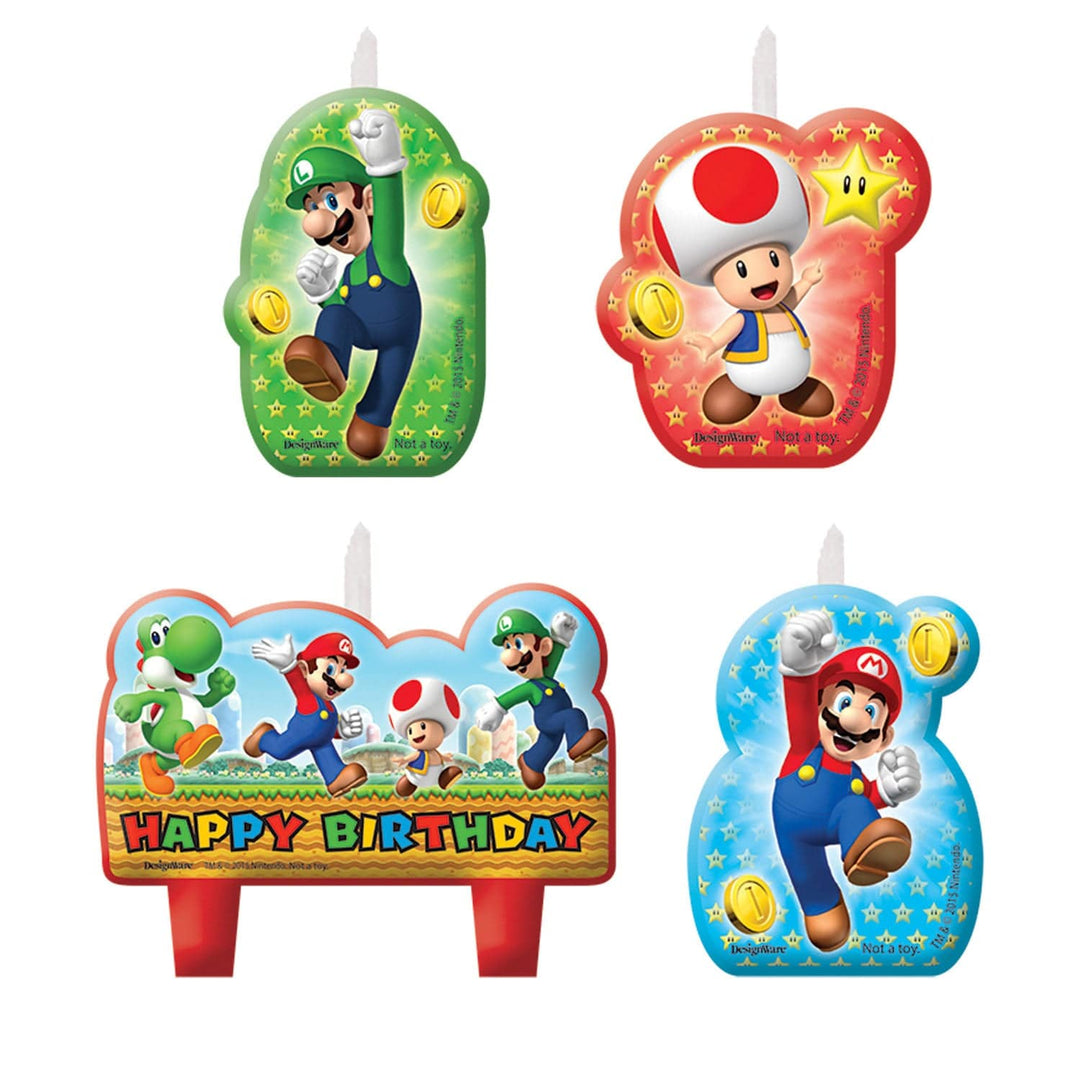 Super Mario Happy Birthday Cake Candle Set - Super Mario Party Supplies Birthday Candles Super Mario Happy Birthday Cake Candle Set