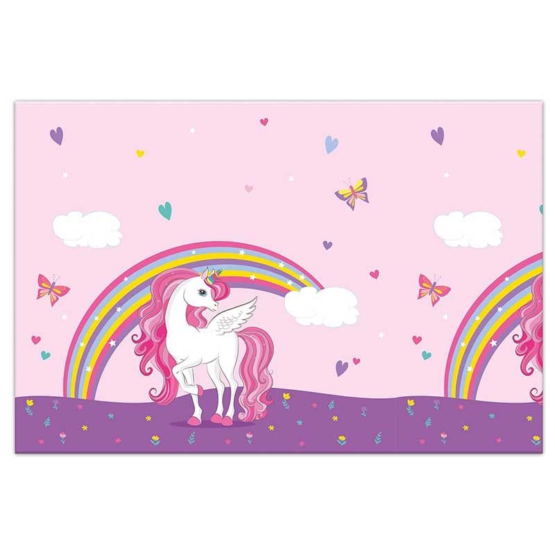 Unicorn Rainbow Plastic Table Cover - Unicorn Party Supplies table cover Unicorn Rainbow Plastic Table Cover