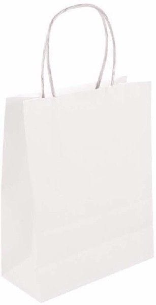 White Paper Party Bags x 24 - Birthday Party Supplies Party Bags White Paper Party Bags x 24