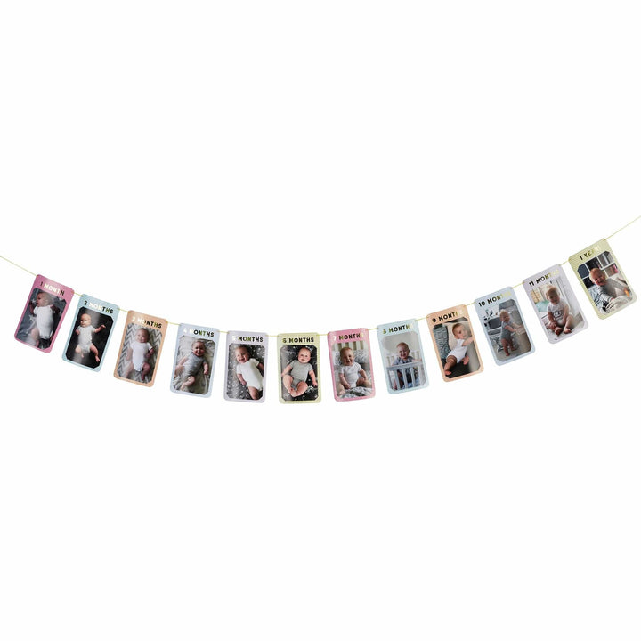 Banners 12 Month Milestone 1st Birthday Photo Bunting