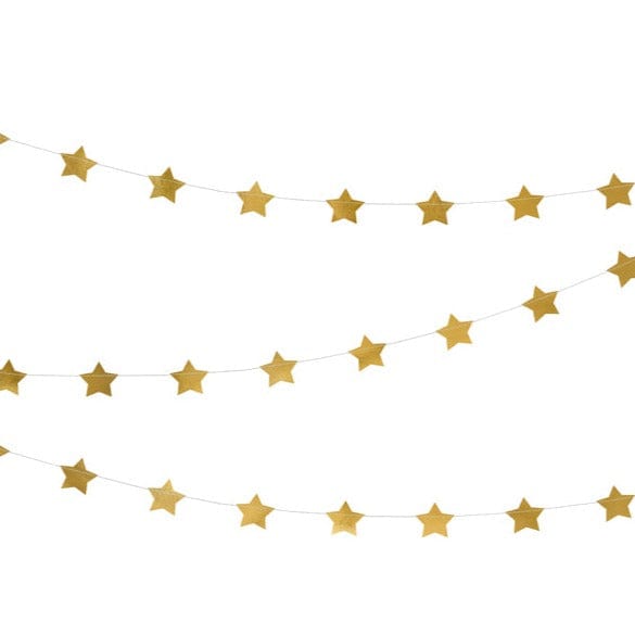 Bunting Extra Long Gold Star Garland - 3.6m
