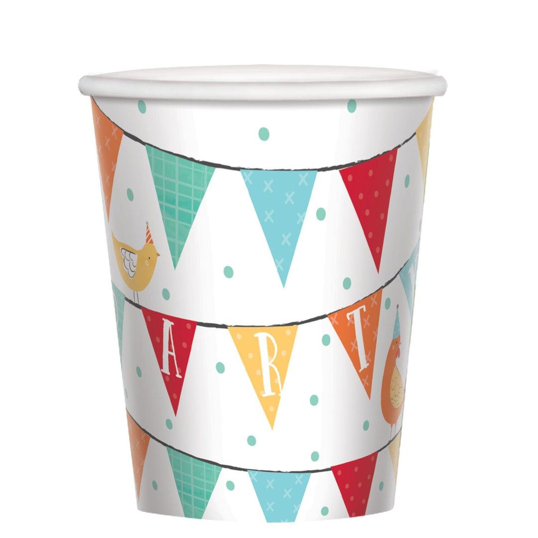 Farm Party Supplies - Farm Birthday Party Cups x 8 Party Supplies Farm Birthday Party Cups x 8