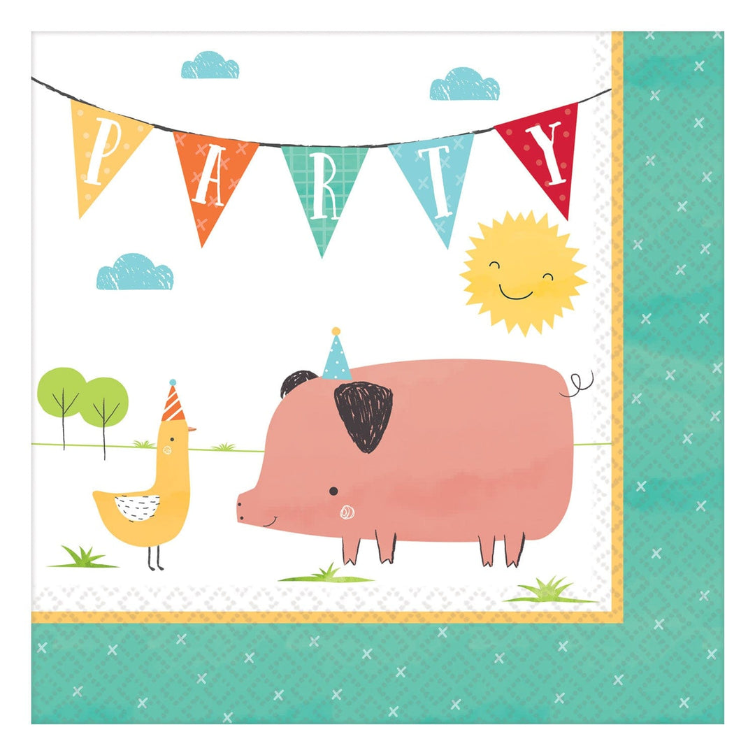 Farm Party Supplies - Farm Birthday Party Napkins x 16 Party Supplies Farm Birthday Party Napkins x 16