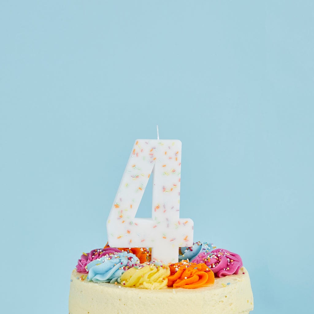 Birthday Candles Giant Sprinkle Candle Number 4