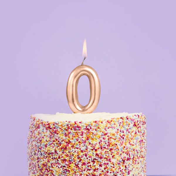 Birthday Candles Gold Number 0 Candle