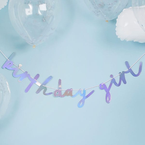 Hootyballoo Party Supplies - Unicorn & Rainbow Party Enchanted Garland Bunting Banners Birthday Girl Banner