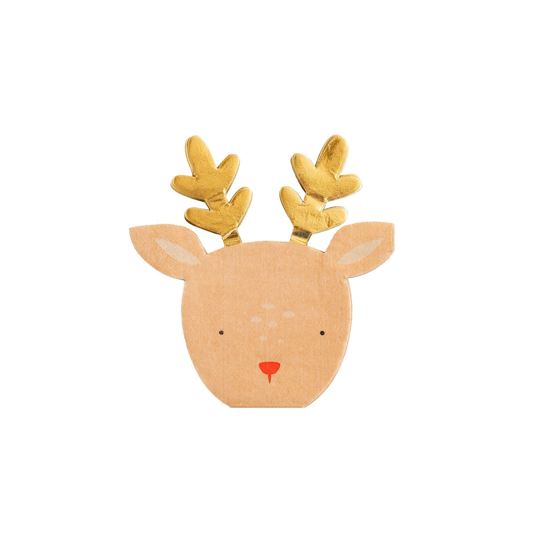 My Mind's Eye - Christmas Dear Rudolph Reindeer Shaped Party Napkins x 18 Paper Napkins Dear Rudolph Reindeer Shaped Christmas Party Napkins x 18