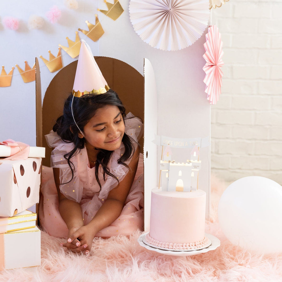 My Mind's Eye - Pink Princess Party Hats x 8 Party Supplies Pink Princess Party Hats x 8