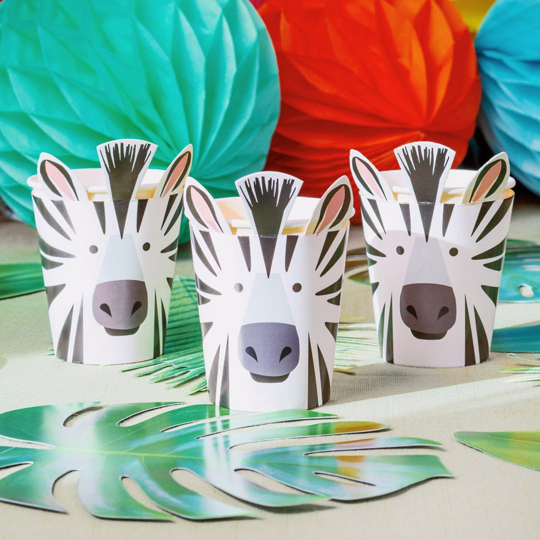party cups Party Animals Zebra Cups x 8