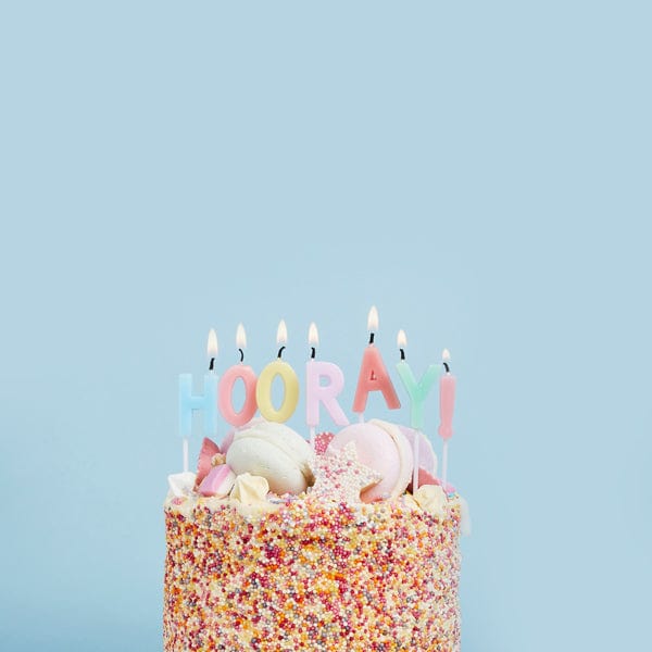 Party Supplies Pastel Hooray Candles