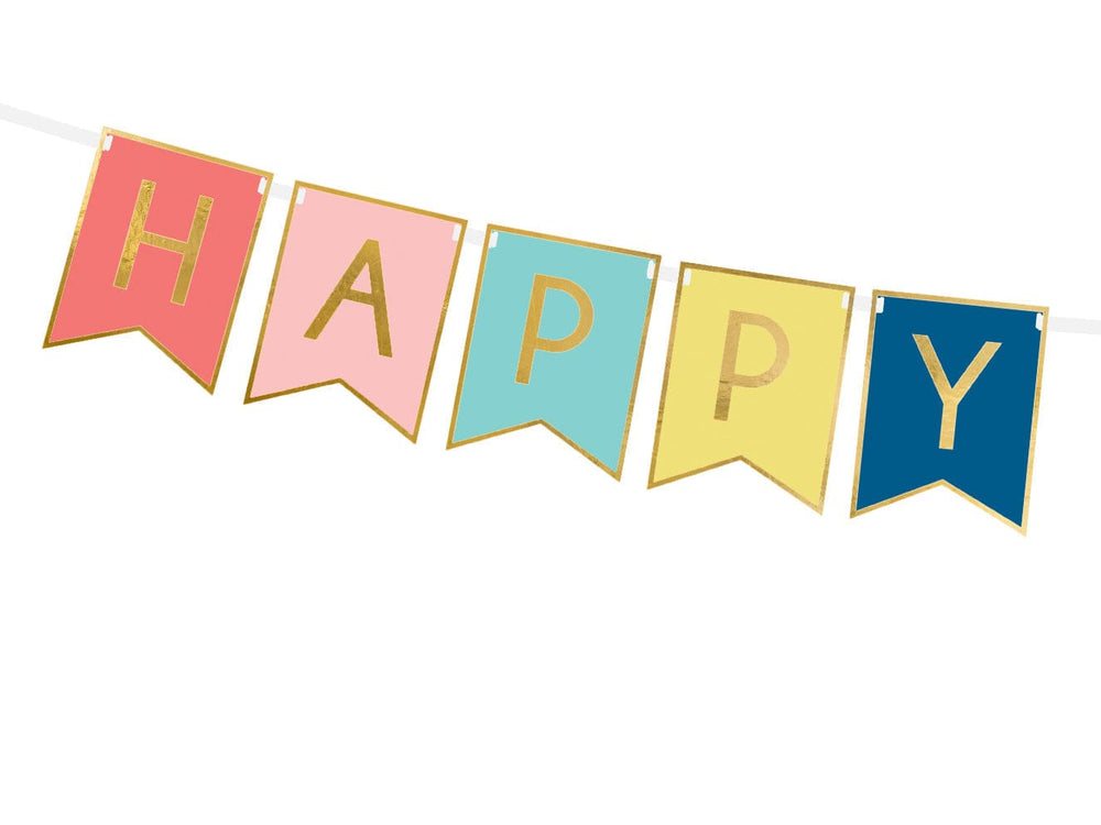 Party Supplies Rainbow Happy Birthday Banner