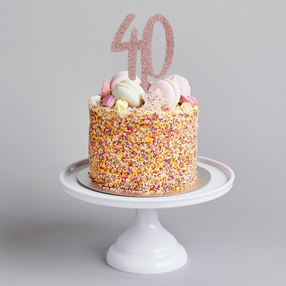 Cake Decorating Supplies Rose Gold Glitter Acrylic 40 Cake Topper
