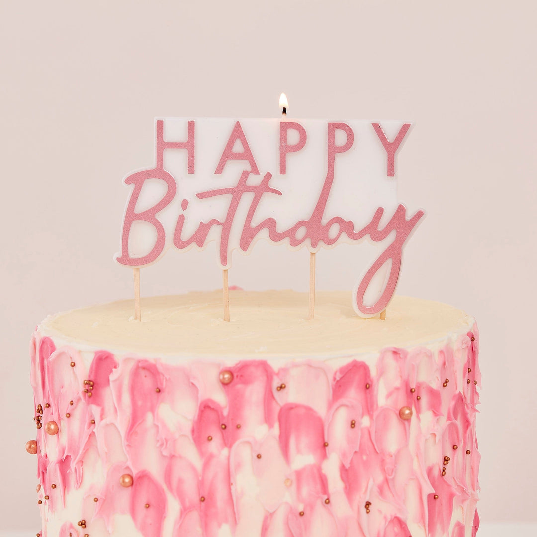 Birthday Candles Rose Gold Happy Birthday Candle