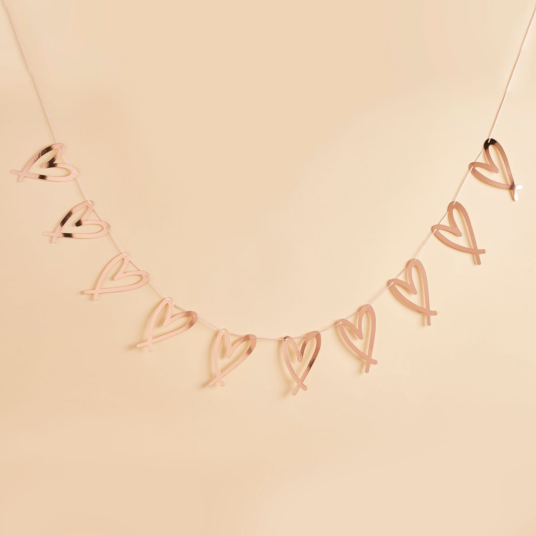 Party & Celebration Rose Gold Heart Garland