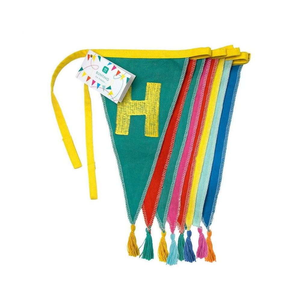 Talking Tables Party - Happy Birthday Fabric Bunting 3m Bunting Happy Birthday Fabric Bunting, 3m