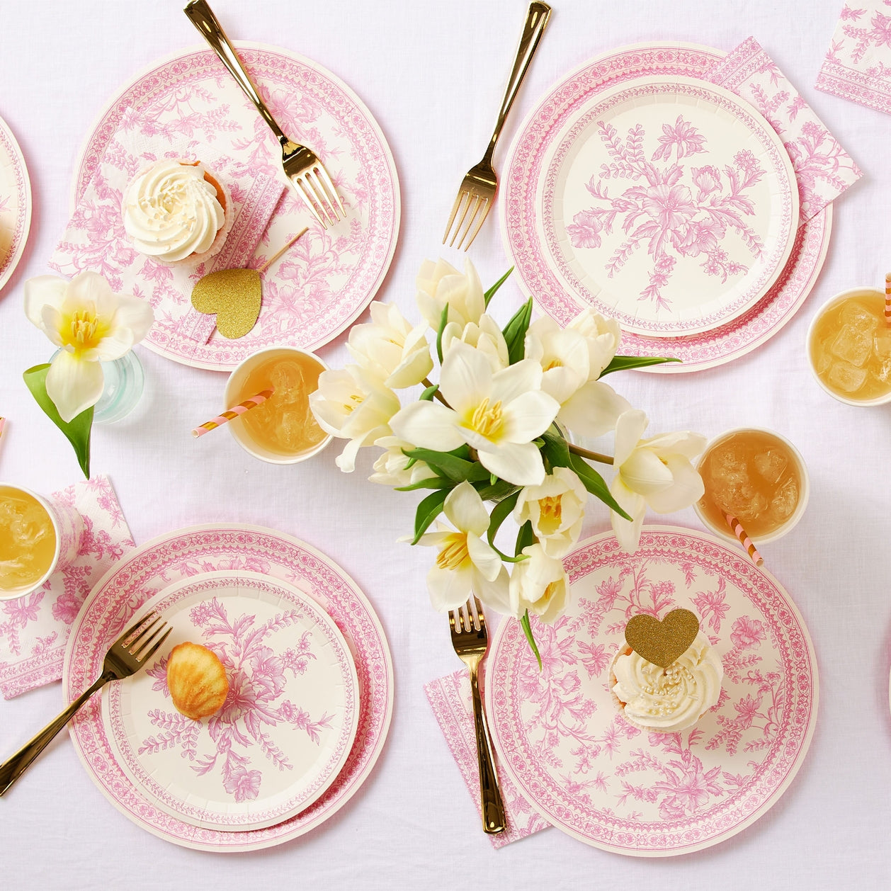 French Pink Toile Tableware