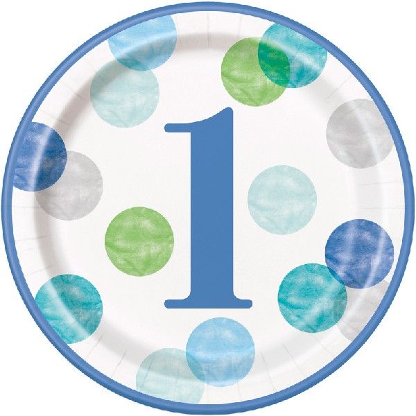 Blue Dots 1st Birthday Party Decorations