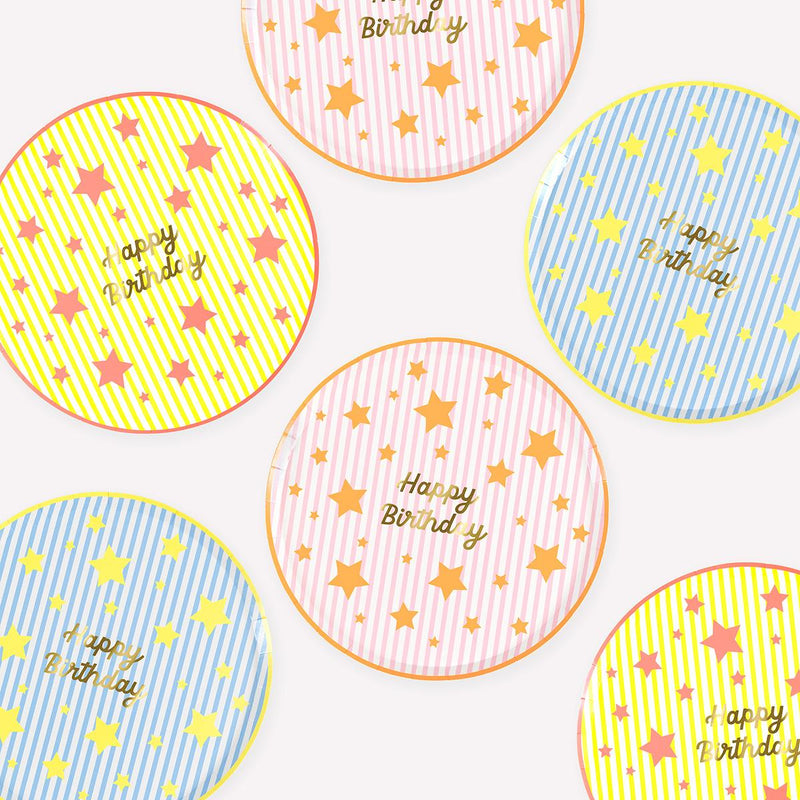 Bright Star Happy Birthday Side Plates x8