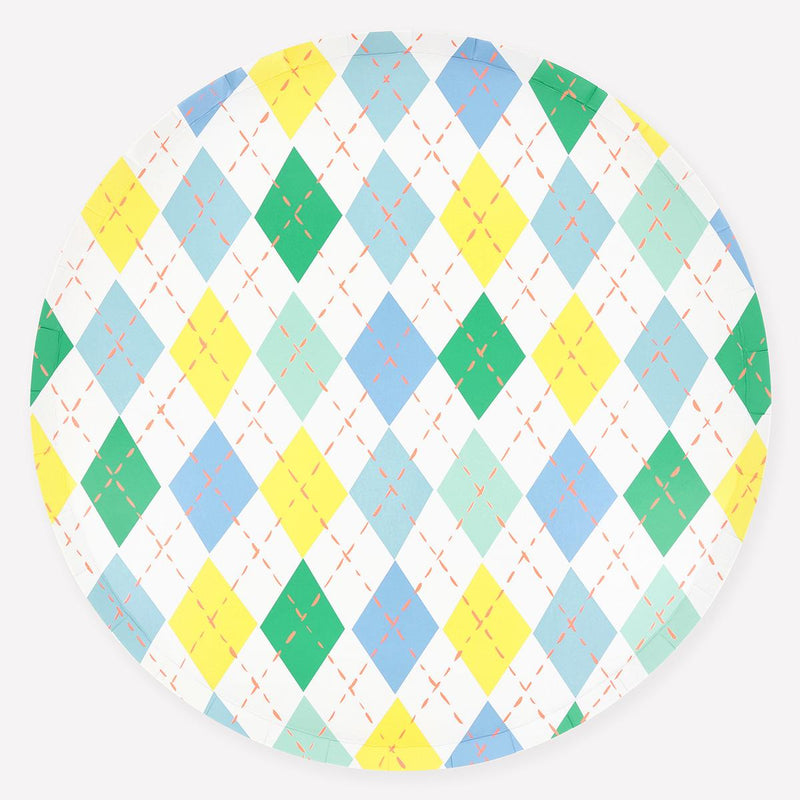 Meri Meri argyle party plates
