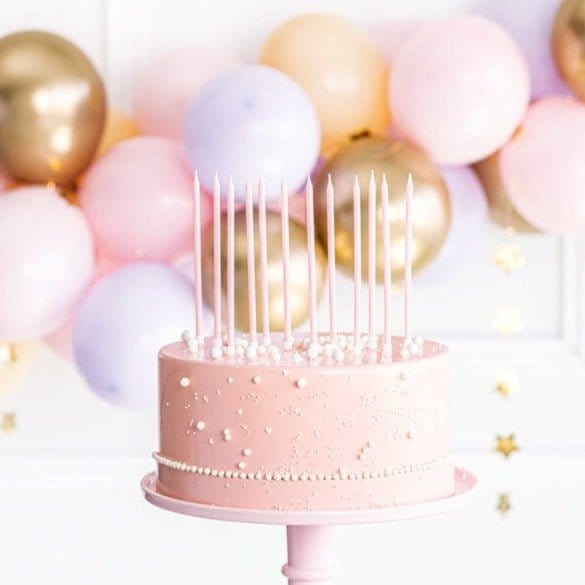 Pink Birthday Cake Candles