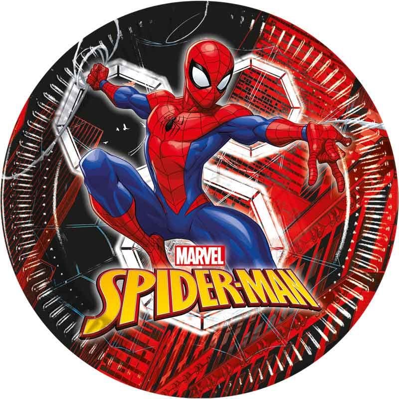 Spider-Man Party Plates x 8 - Marvel 23cm Paper Plates Disposable Plates Spider-Man Party Paper Plates x 8 (23cm)