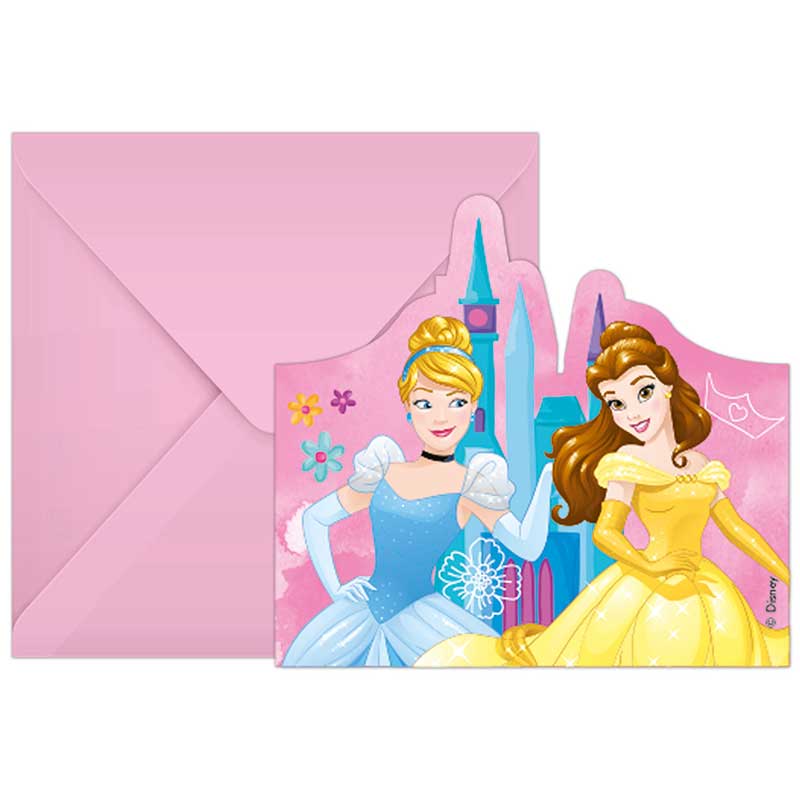 Disney Princess die-cut castle party invitation