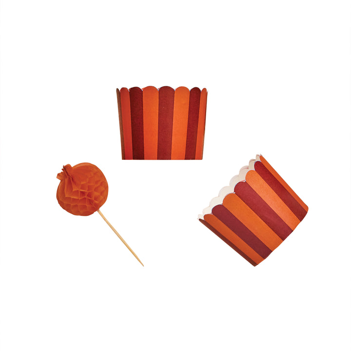 10 Pack Pumpkin Honeycomb Food Picks &amp; Food Cup Set | Halloween Party Supplies UK Tableware 10 Pack Pumpkin Honeycomb Food Picks &amp; Food Cup Set