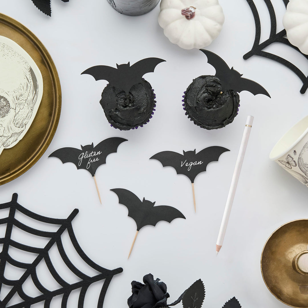 12 Pack Bat Food Picks | Halloween Party Supplies UK Party Tableware 12 Pack Bat Food Picks