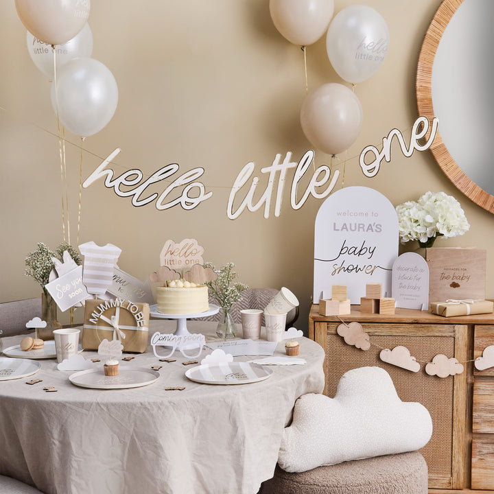 12 Pack Cloud &amp; Hello Little One Food Picks | Baby Shower Supplies UK Tableware Cloud &amp; Hello Little One Food Picks x 12