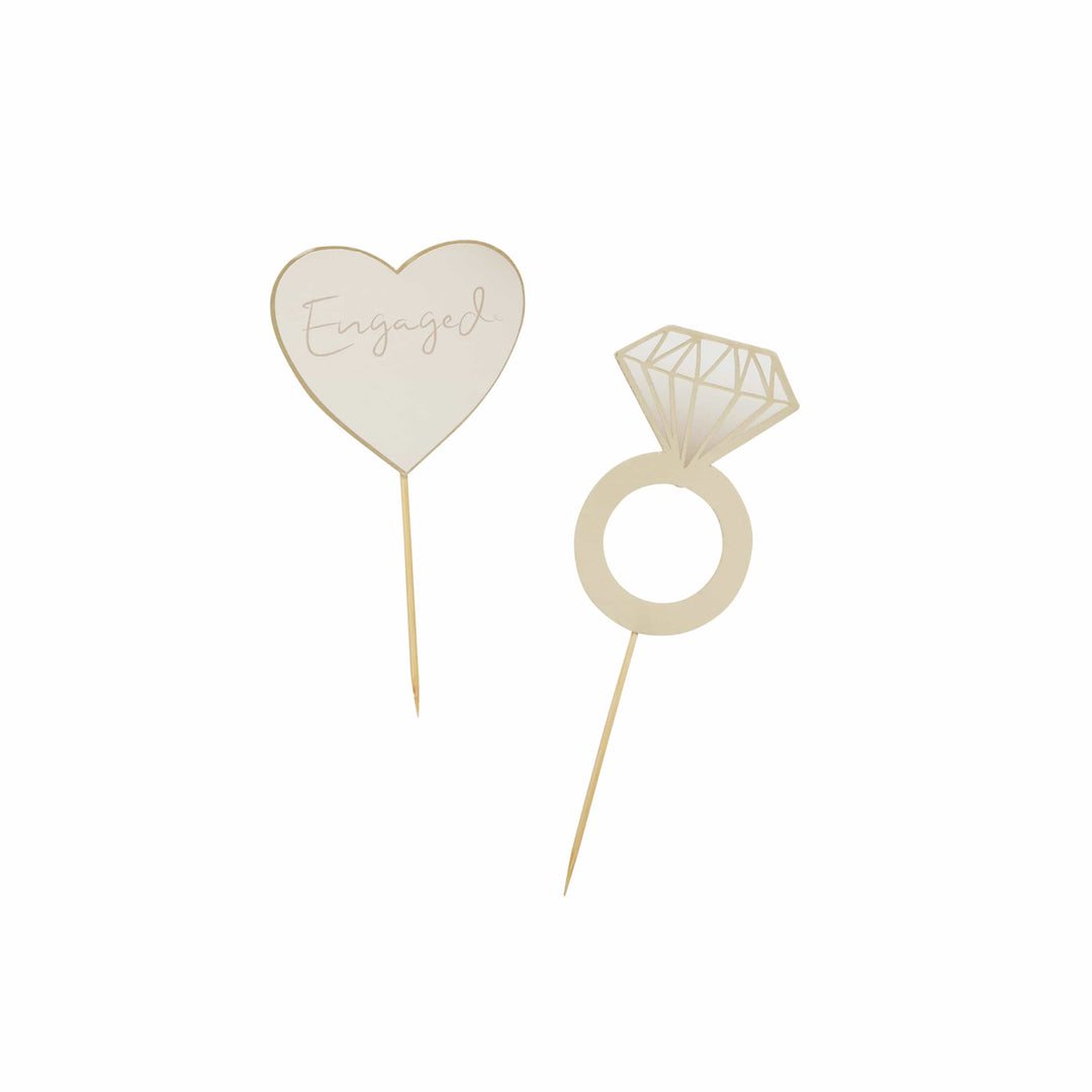 12 Pack Engaged Food Picks | Engagement Party Supplies UK Party Tableware 12 Pack Engaged Food Picks