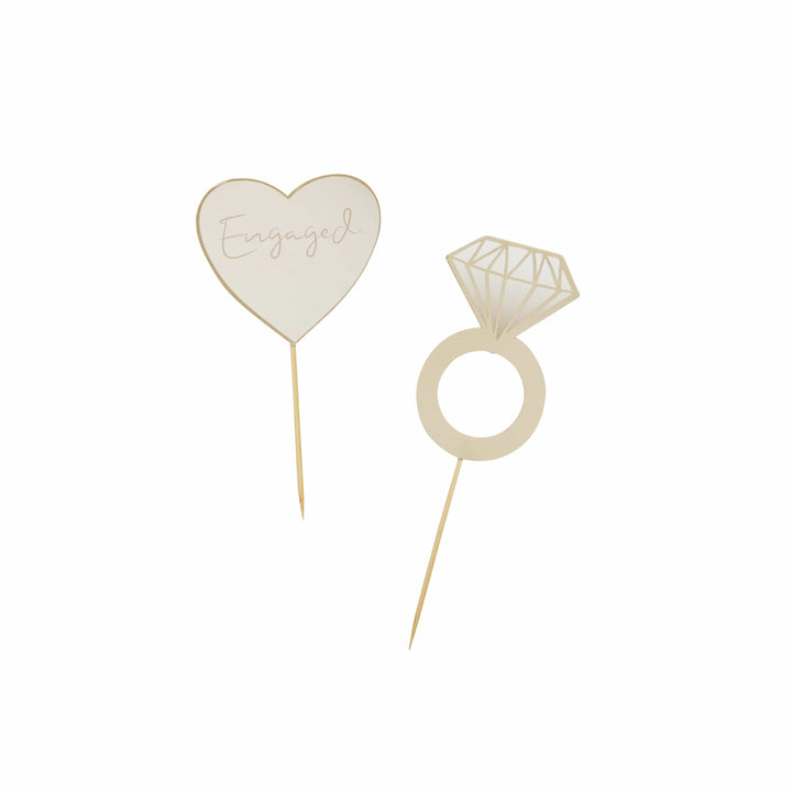 12 Pack Engaged Food Picks | Engagement Party Supplies UK Party Tableware 12 Pack Engaged Food Picks