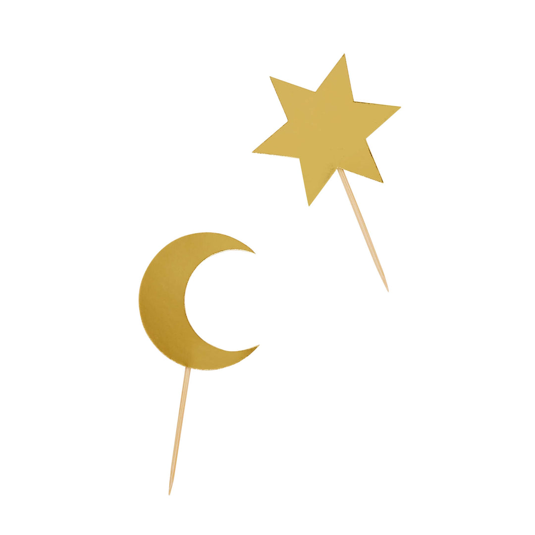 12 Pack Moon &amp; Star Food Picks | Ramadan Supplies UK Party Tableware 12 Pack Moon &amp; Star Food Picks