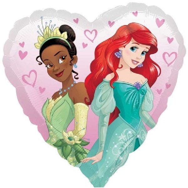 Disney Princess heart foil balloon with Tiana and Ariel