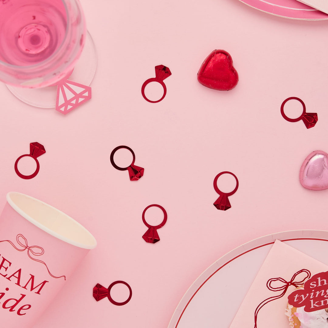 14g Red Ring Pet Confetti | Hen Party Supplies UK Party Decorations 14g Red Ring Pet Confetti