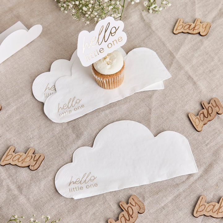 16 Pack Cloud Shaped Paper Napkins | Baby Shower Supplies UK Paper Napkins Cloud Shaped Paper Napkins x 16