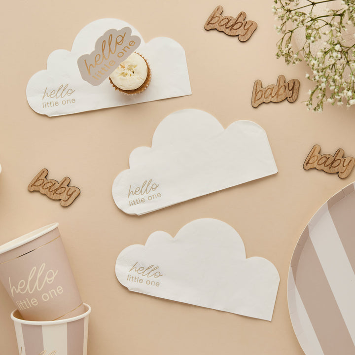16 Pack Cloud Shaped Paper Napkins | Baby Shower Supplies UK Paper Napkins Cloud Shaped Paper Napkins x 16