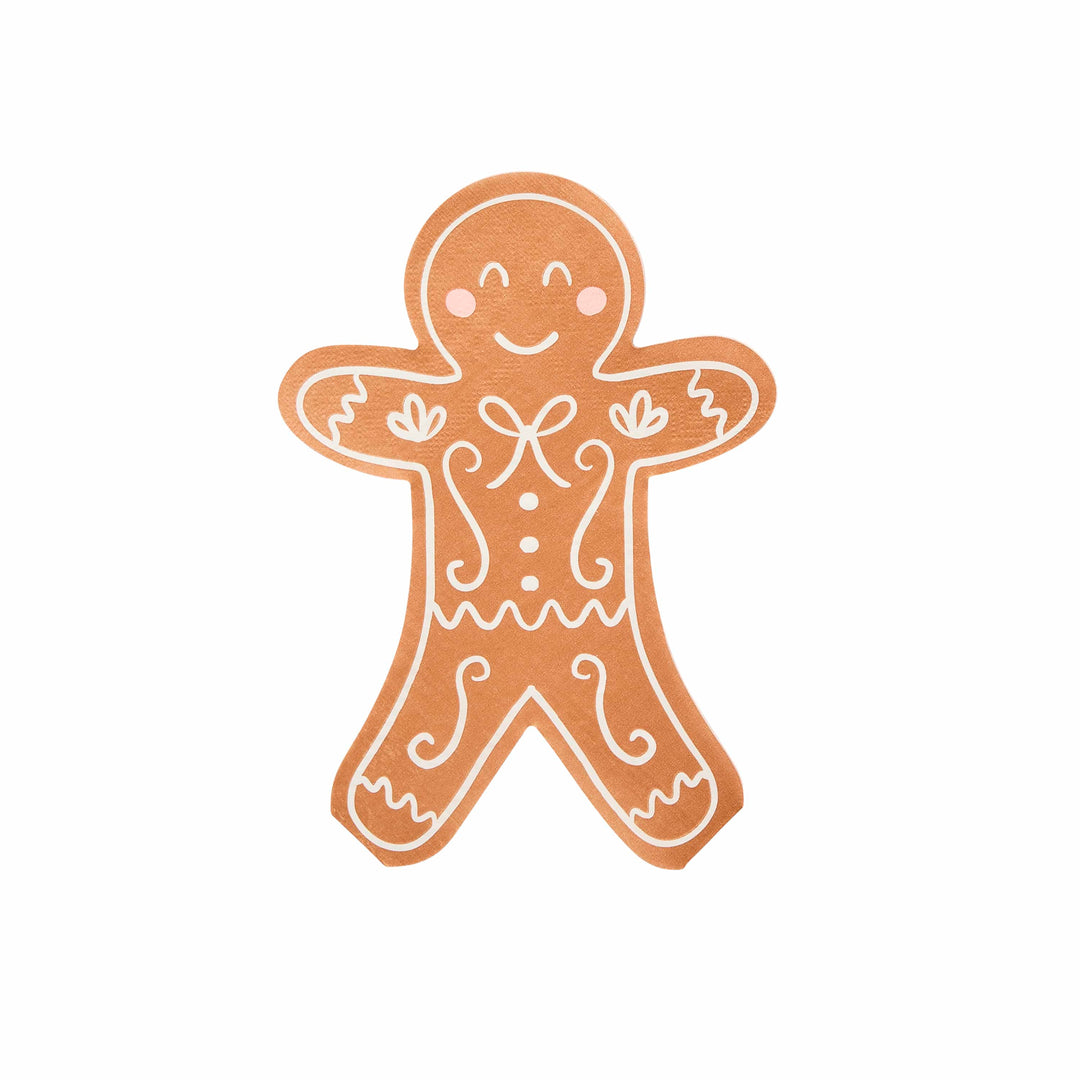 16 Pack Gingerbread Paper Napkins | Christmas Party Supplies UK Paper Napkins 16 Pack Gingerbread Paper Napkins