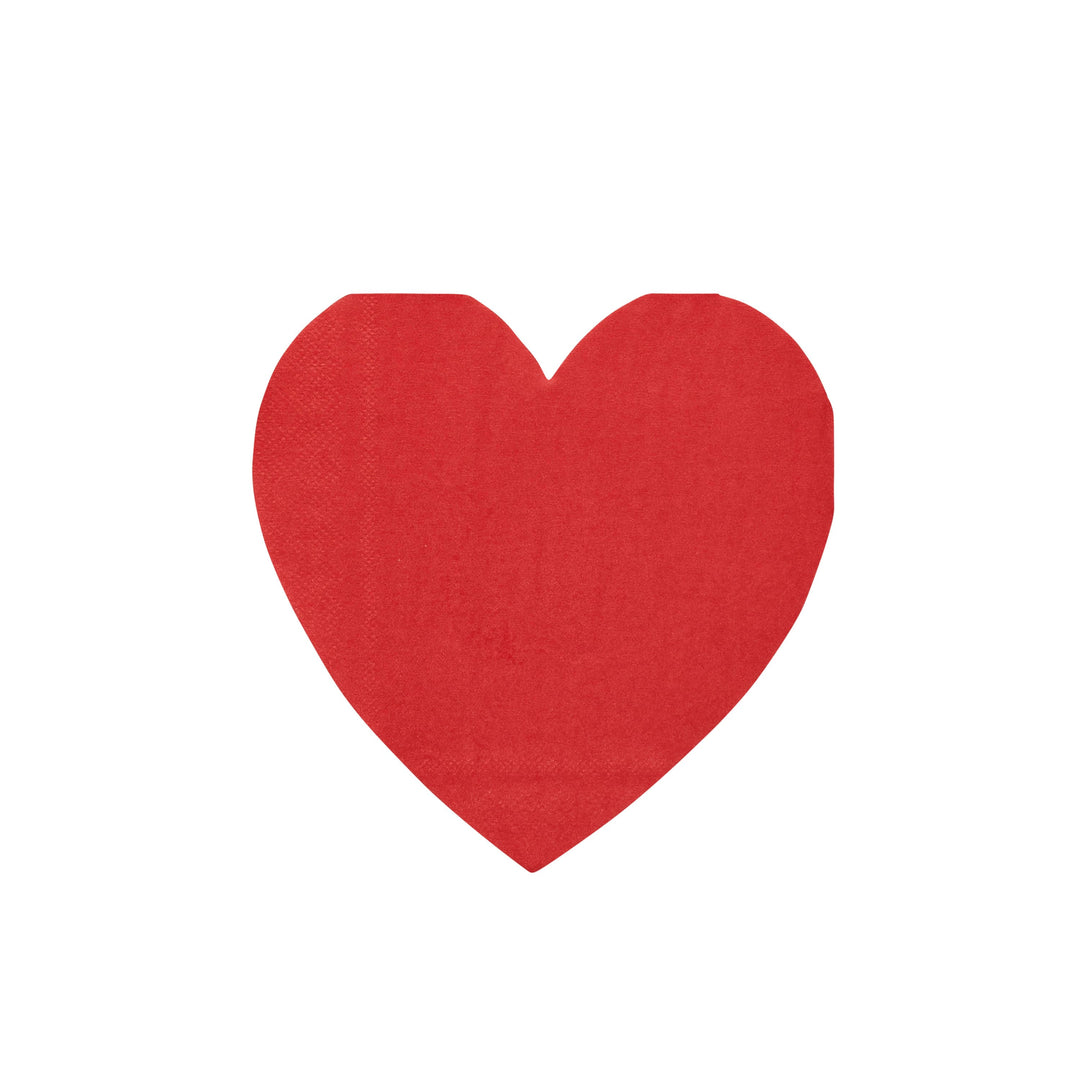 16 Pack Heart Shaped Paper Napkins | Valentine&