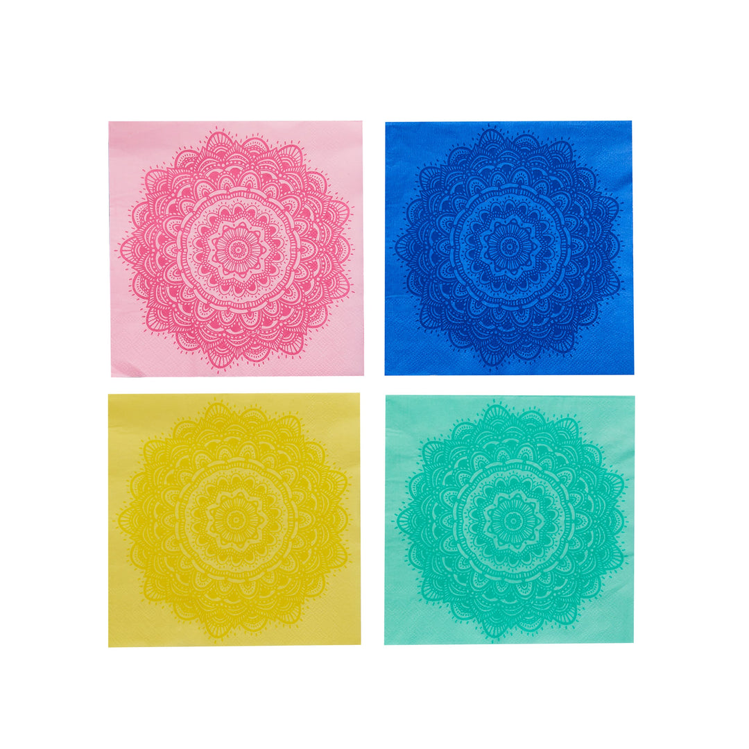 16 Pack Mandala Paper Napkins | Diwali Party Supplies UK Paper Napkins 16 Pack Mandala Paper Napkins