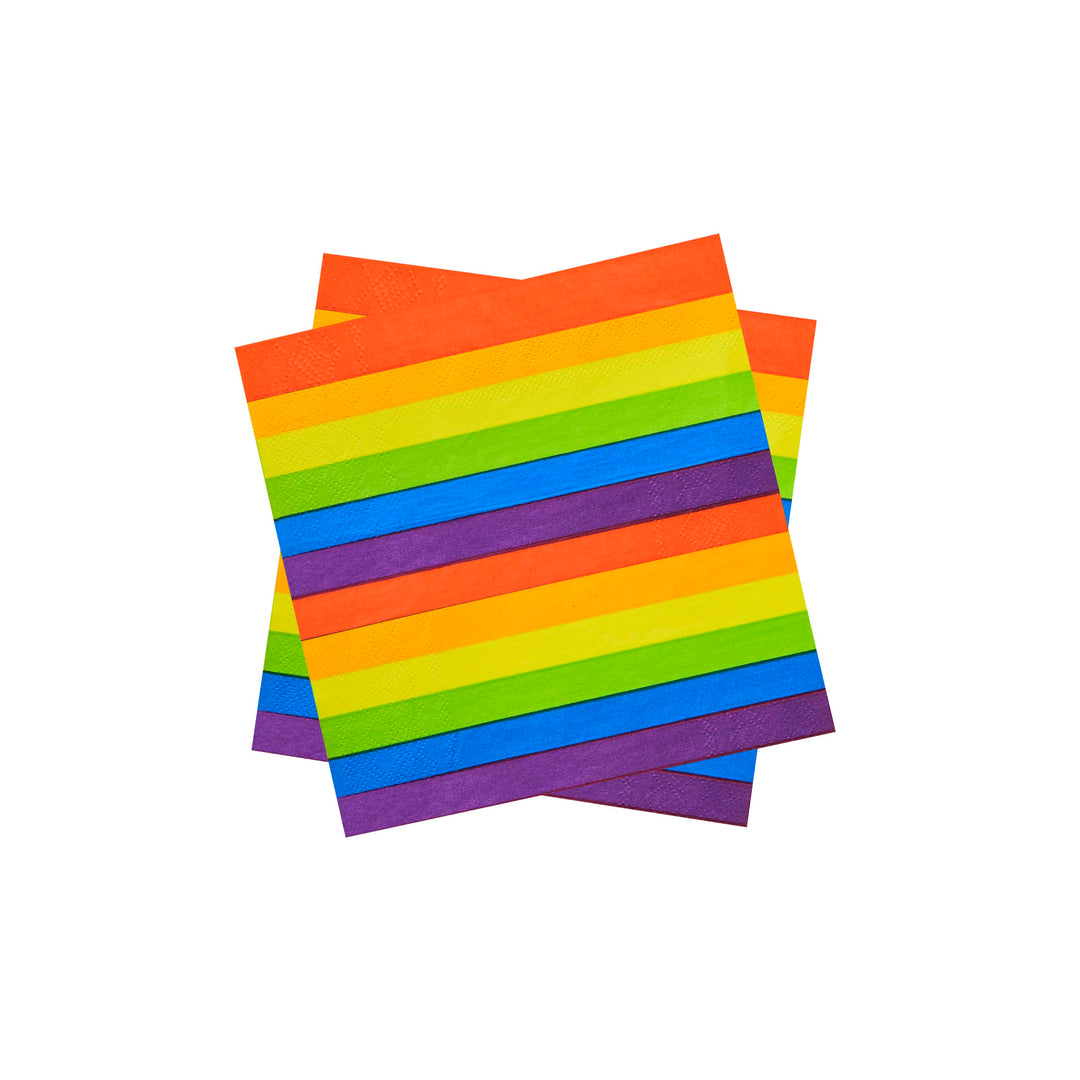 16 Pack Rainbow Paper Napkins | Pride Party Supplies UK Paper Napkins 16 Pack Rainbow Paper Napkins