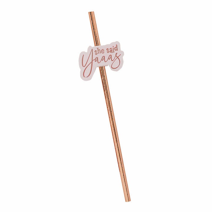 16 Pack She Said Yaaas Paper Straws | Engagement Party Supplies UK Disposable Cups 16 Pack She Said Yaaas Paper Straws