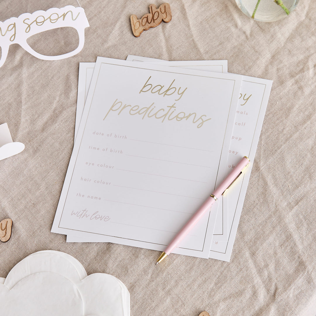 18 Pack Baby Predictions Cards | Baby Shower Supplies UK Party Games Baby Predictions Cards - 18 Pack