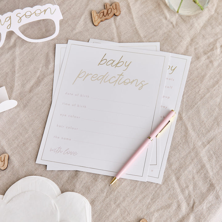 18 Pack Baby Predictions Cards | Baby Shower Supplies UK Party Games Baby Predictions Cards - 18 Pack