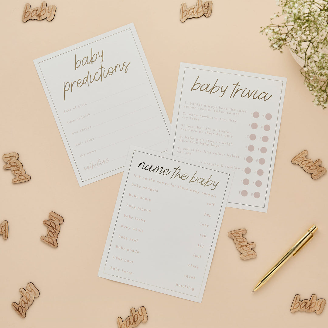 18 Pack Baby Predictions Cards | Baby Shower Supplies UK Party Games Baby Predictions Cards - 18 Pack